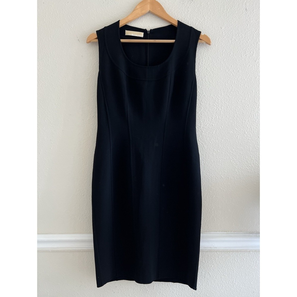 Michael Kors Sleeveless Black Dress Medium Career Chic Quiet Luxury Preppy Offic